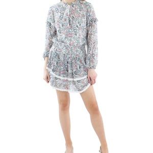 Long sleeve smocked mini dress